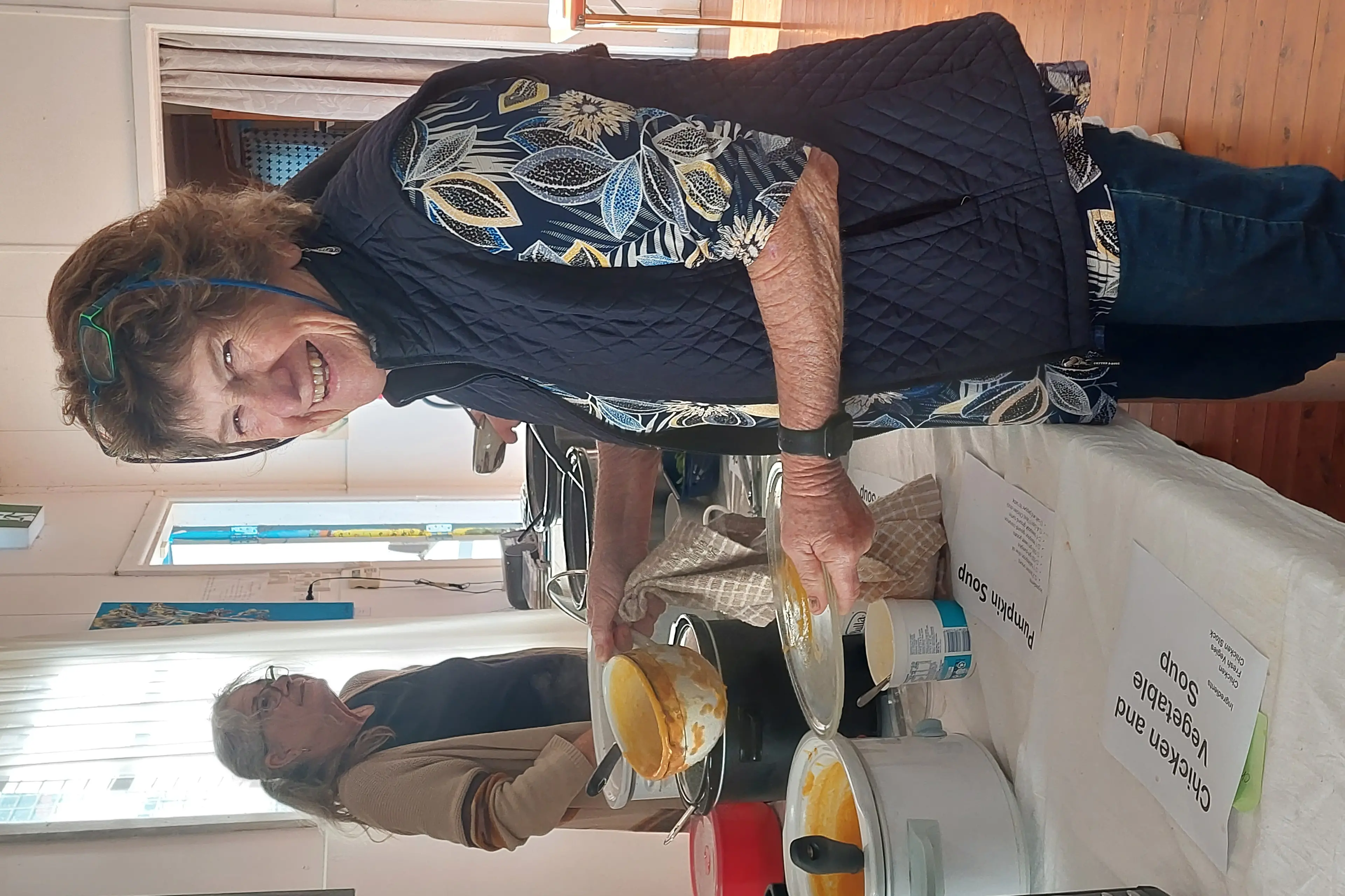 <p>Judy Gorton serving soup at the fund raiser</p>\\n