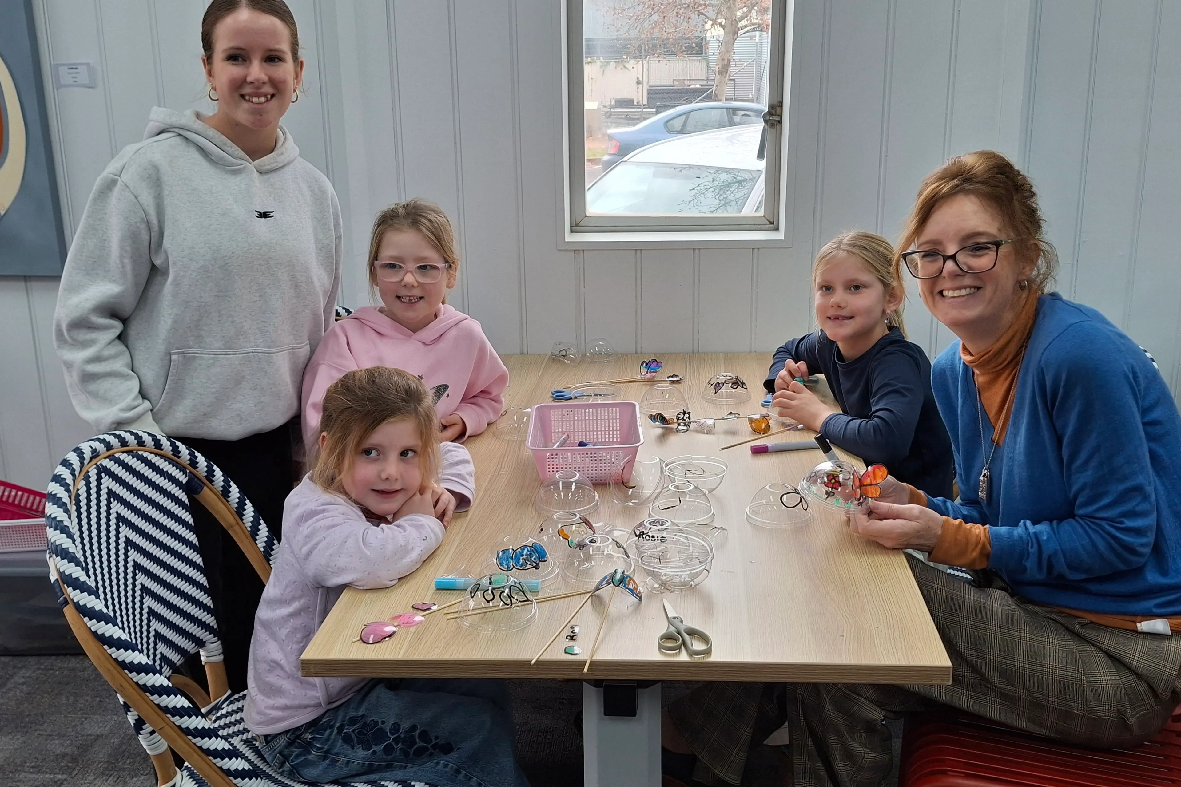 <p>Steph Cooke MP taking part school holiday activities at the Temora Library.</p>\\n