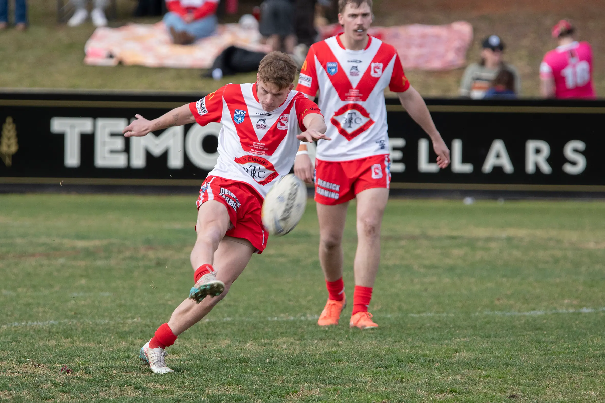 <p>Jake McGovern converted five and of six goals in their win against the Gundagai Tigers last Saturday. PHOTO: Noel Fisher</p>\\n