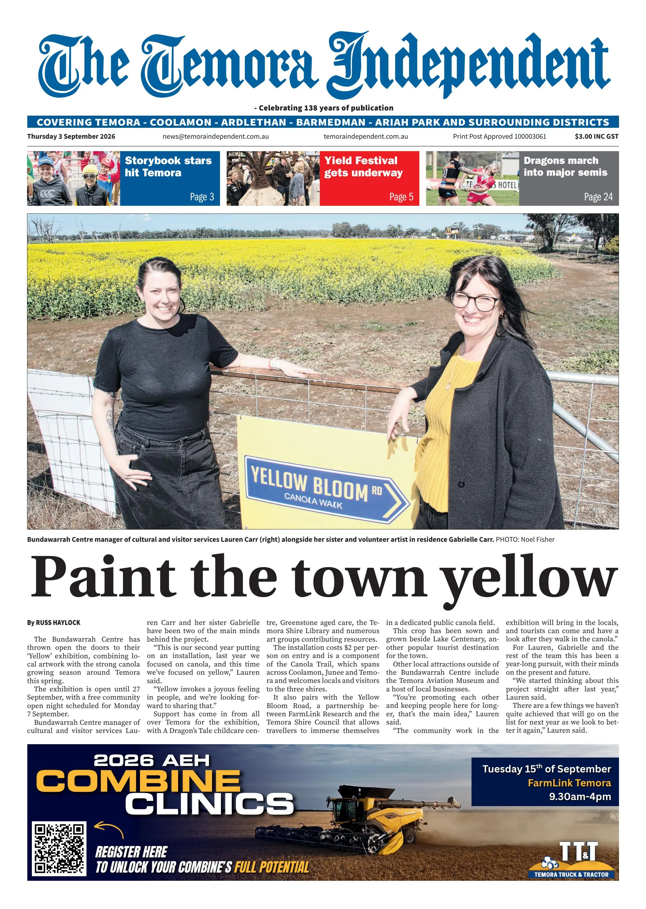 Temora Independent, Thursday, 3 September, 2026