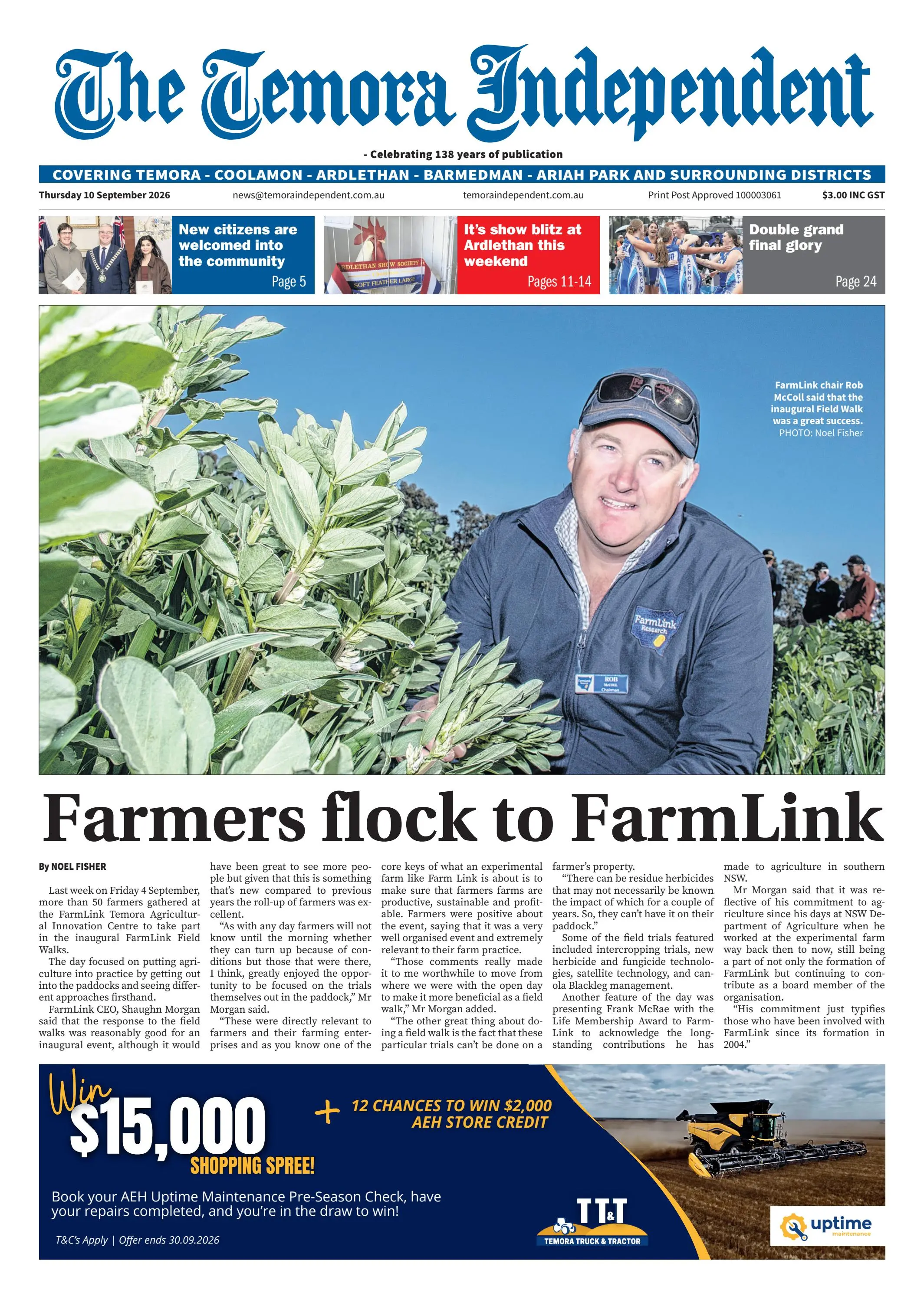Temora Independent, Thursday, 10 September, 2026