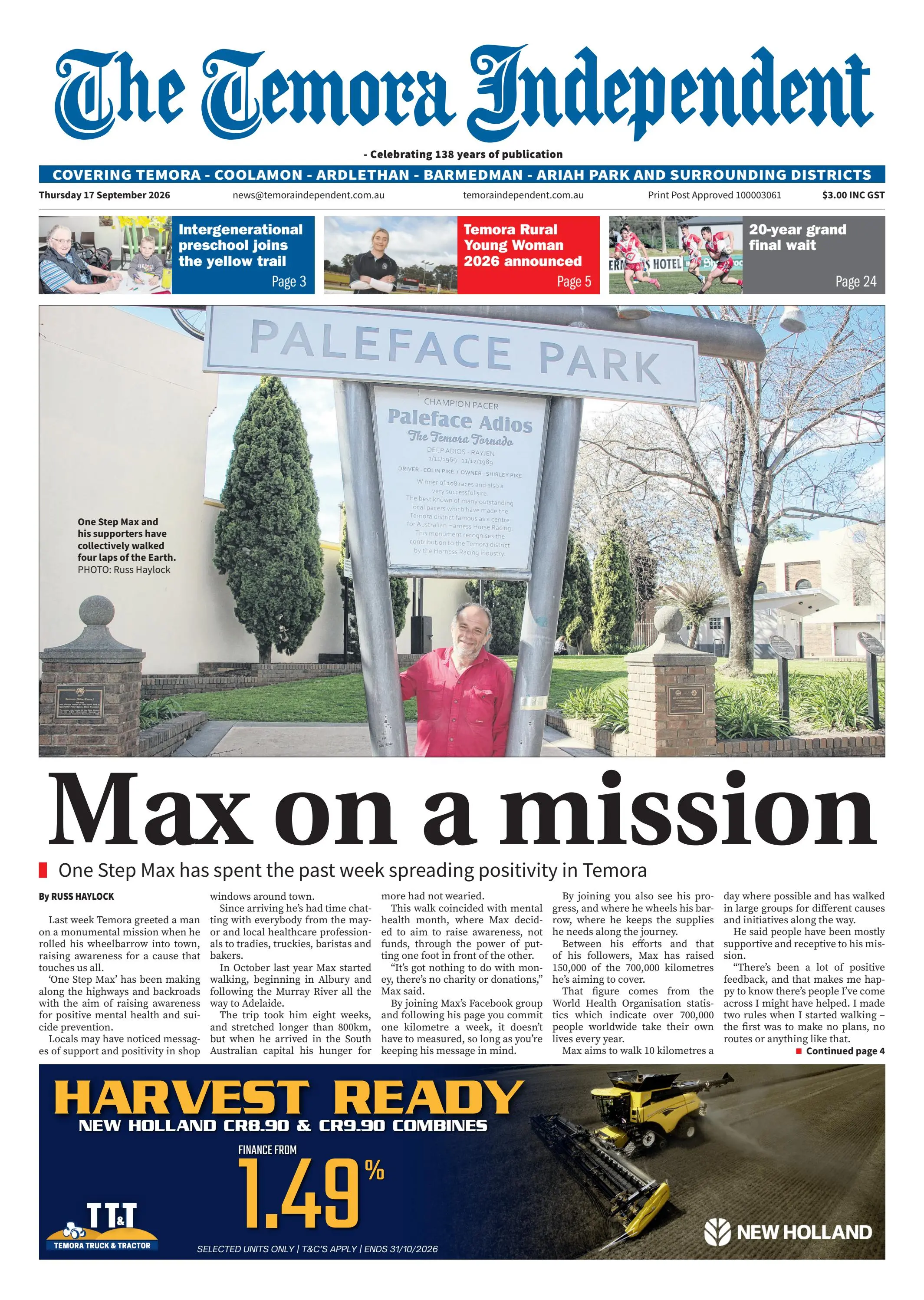 Temora Independent, Thursday, 17 September, 2026