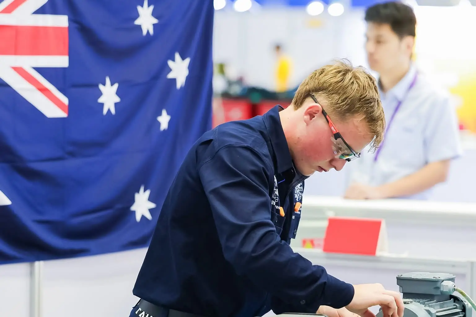 <p>Bailey Lowes, pictured at the WorldSkills International Competition in Shanghai. </p>\\n