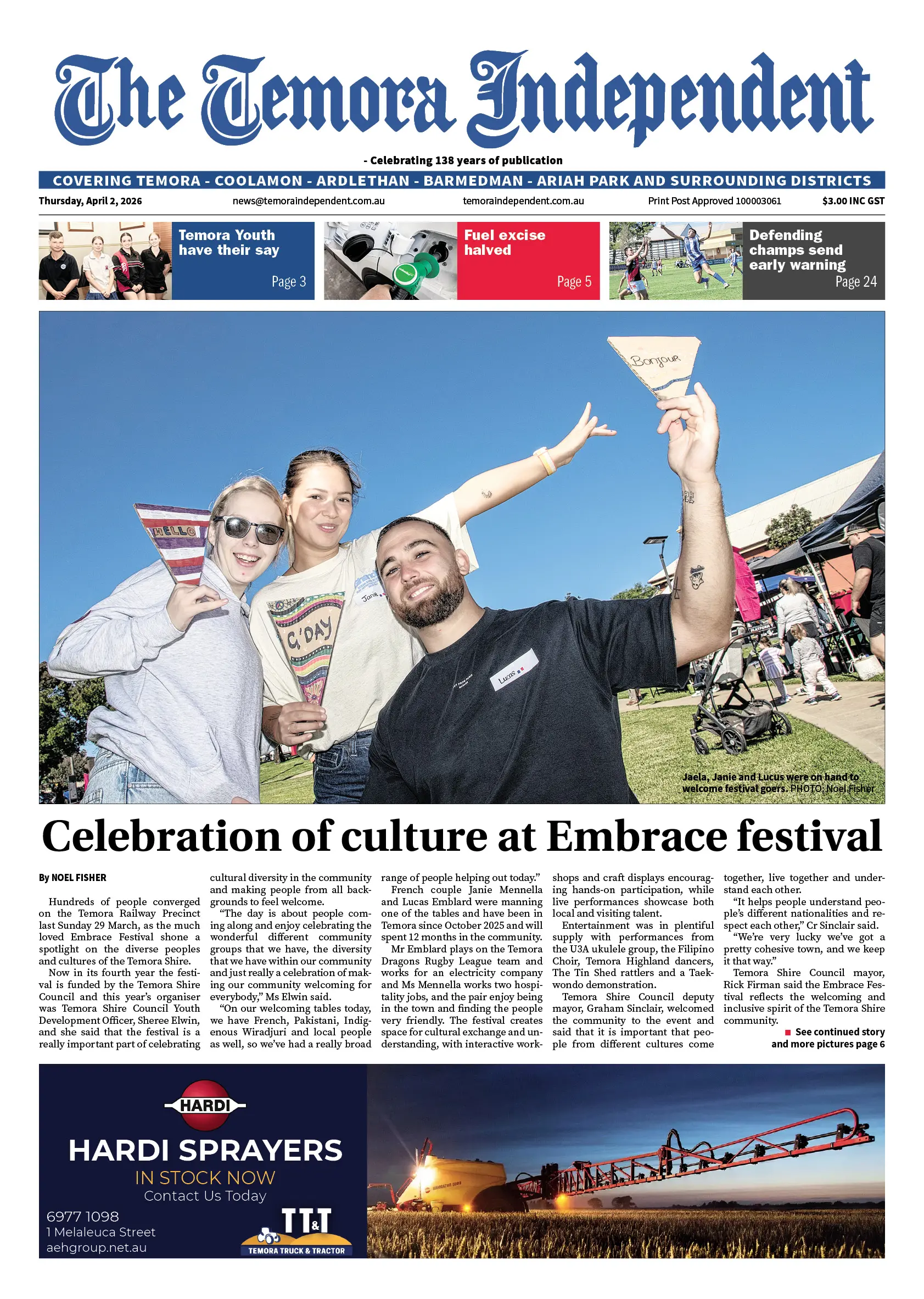 Temora Independent, Thursday, April 2, 2026