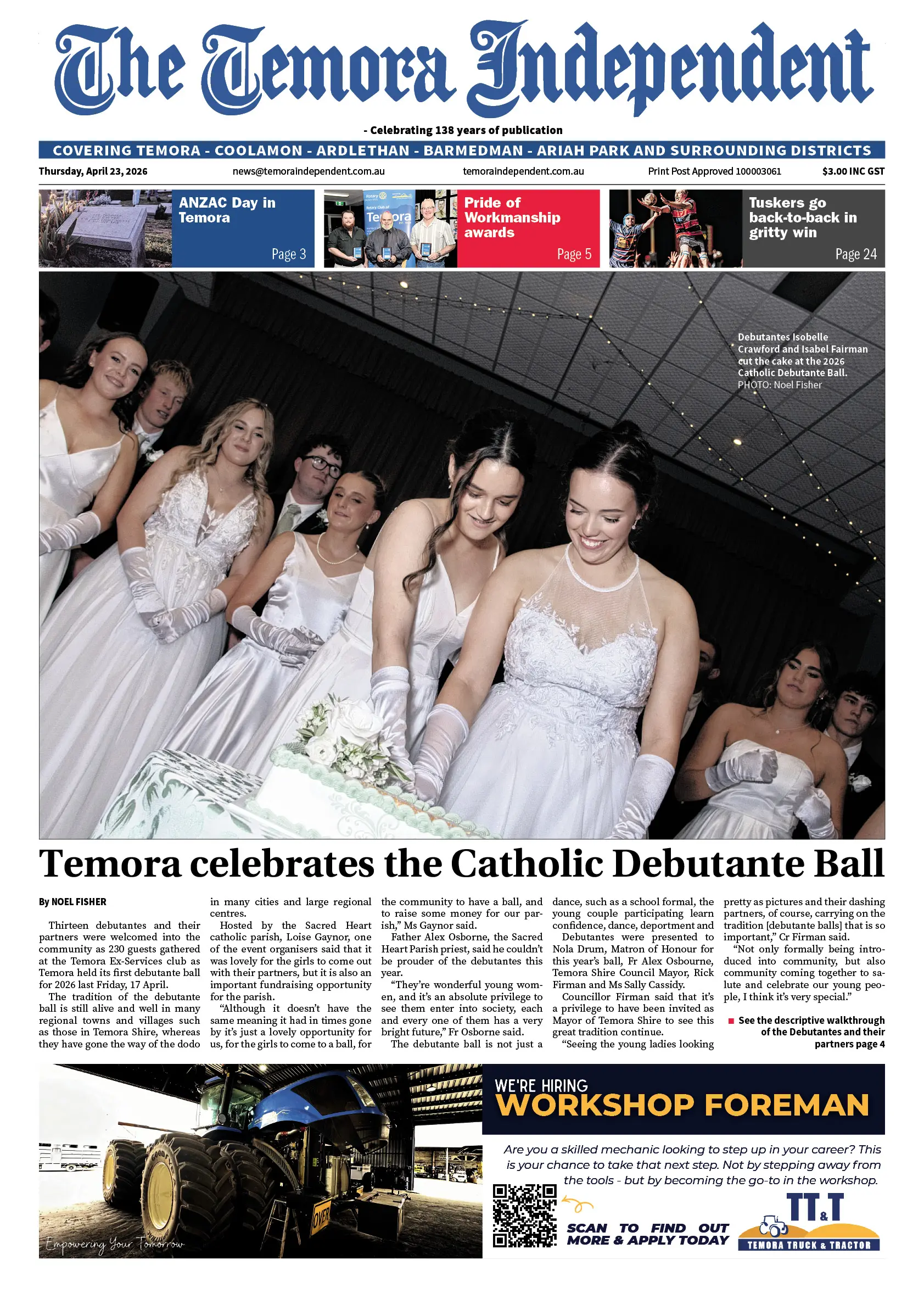 Temora Independent, Thursday, April 23, 2026